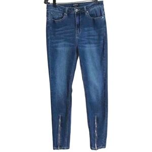 Bebe High‑Rise Skinny Ankle Jeans Zipper Accent at  Leg Front Stretch Sz 29